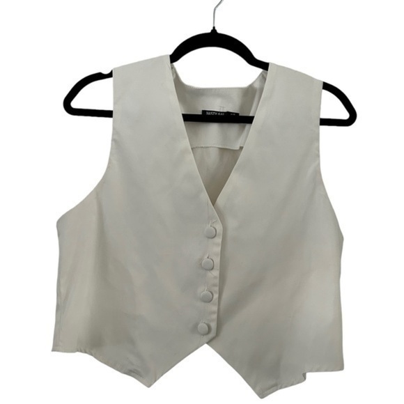 Nasty Gal White Tailored Vest Size 6 - Picture 2 of 4